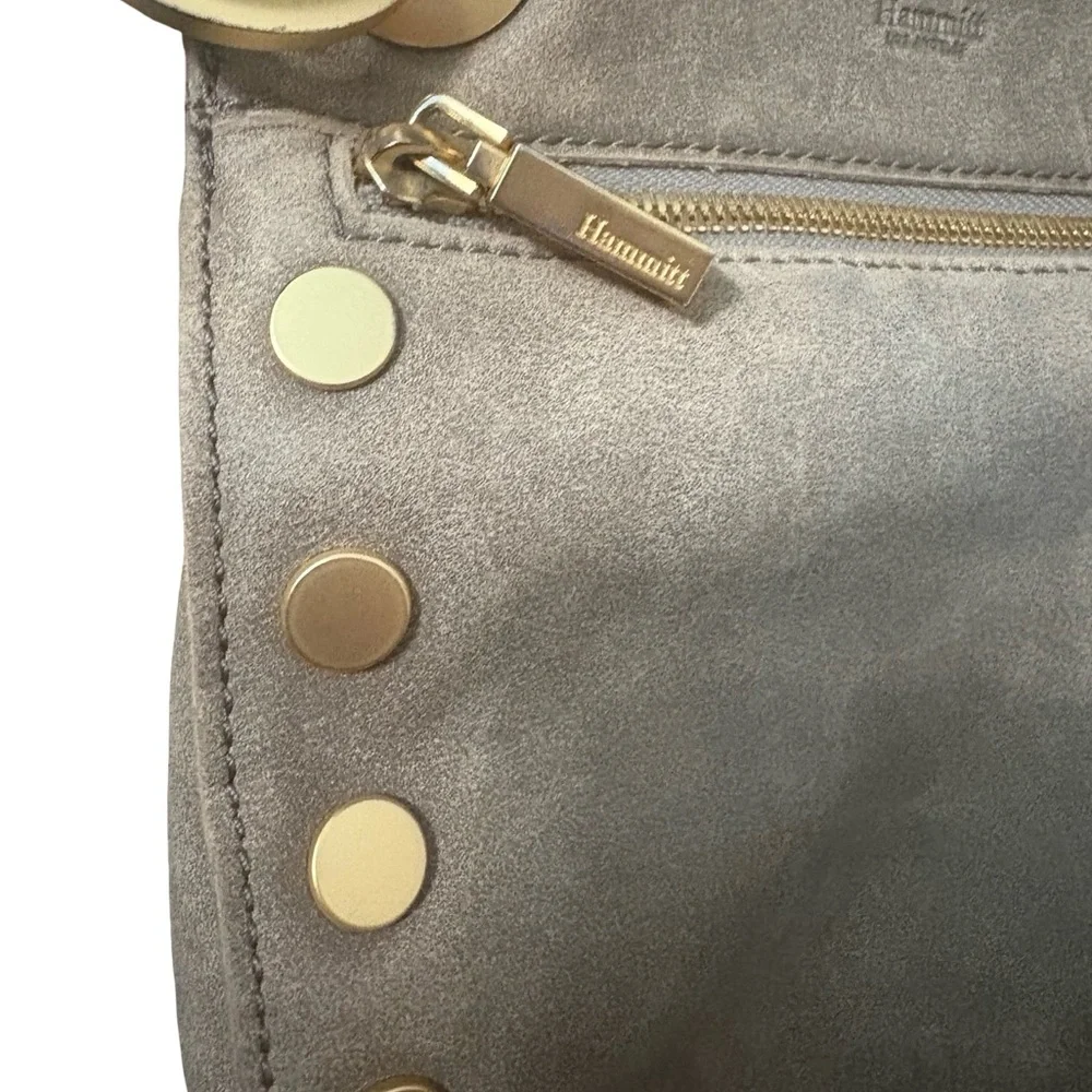 Hammitt Tony Small Pewter/Brushed Gold Red Zip - Picture 7 of 15